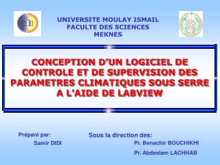 CONCEPTION D’UN LOGICIEL DE CONTROLE ET DE SUPERVISION DES P