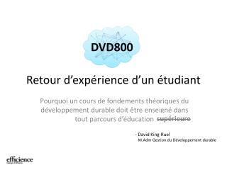 Retour d’expérience d’un étudiant