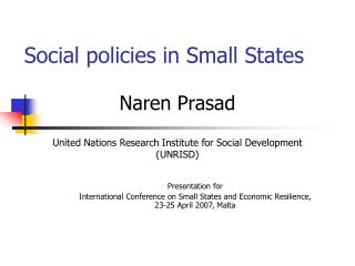 Social policies in Small States