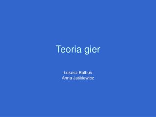 Teoria gier