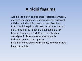 A rádió fogalma