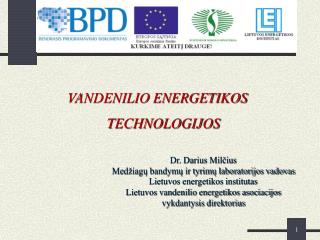 VANDENILIO ENERGETIKOS TECHNOLOGIJOS