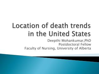 Location of death trends in the United States