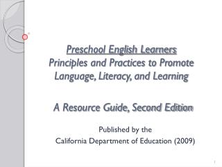 Published by the California Department of Education (2009)