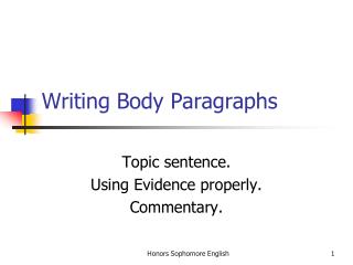 Writing Body Paragraphs