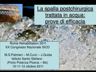 La spalla postchirurgica trattata in acqua: prove di efficacia