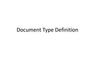 Document Type Definition