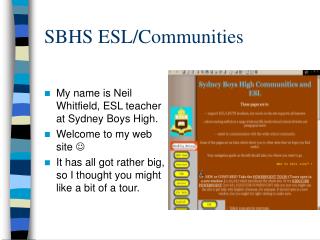 SBHS ESL/Communities