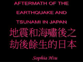 AFTERMATH OF THE EARTHQUAKE AND TSUNAMI IN JAPAN