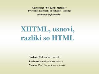 XHTML, osnovi, razliki so HTML