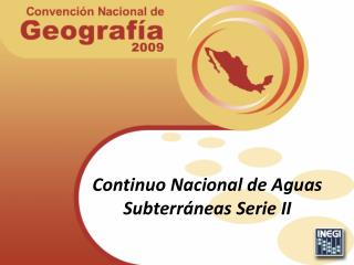 Continuo Nacional de Aguas Subterráneas Serie II