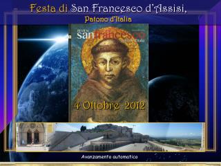 Festa di San Francesco d’Assisi, Patono d’Italia