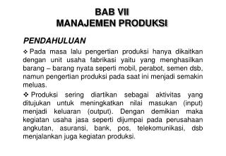 BAB VII MANAJEMEN PRODUKSI