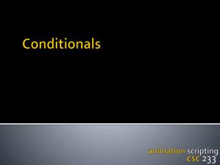 Conditionals