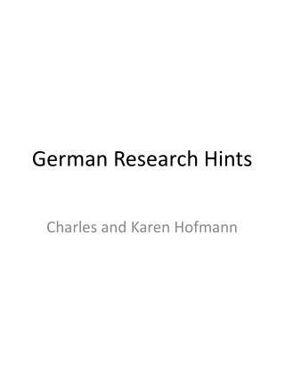 German Research Hints