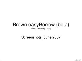 Brown easyBorrow (beta) Brown University Library