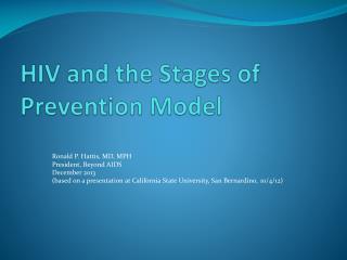 HIV and the Stages of Prevention Model