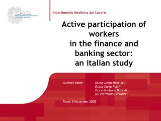 Active participation of workers in the finance and banking sector: an italian study
