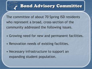 Bond Advisory Committee