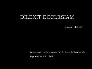 DILEXIT ECCLESIAM