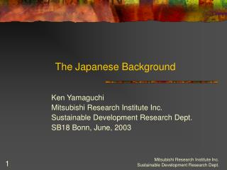 The Japanese Background