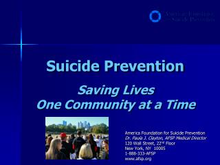 Suicide Prevention Saving Lives One Community at a Time