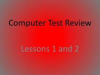 Computer Test Review