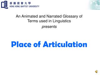 Place of Articulation