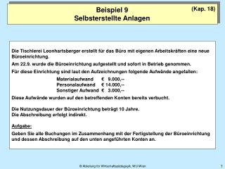 Beispiel 9 Selbsterstellte Anlagen