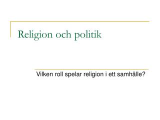 Religion och politik