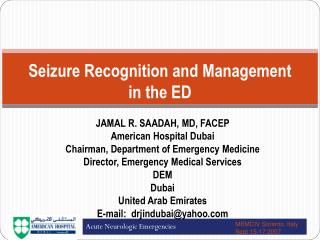 Seizure Recognition and Management in the ED