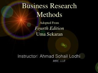Business Research Methods Adopted From Fourth Edition Uma Sekaran