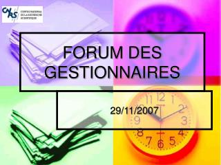 FORUM DES GESTIONNAIRES