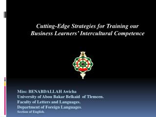 Cutting-Edge Strategies for Training our Business Learners’ Intercultural Competence