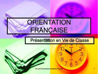 ORIENTATION FRANÇAISE