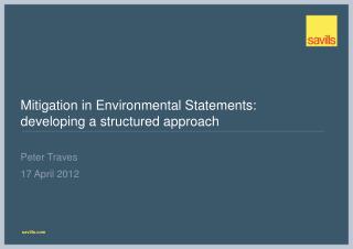 Mitigation in Environmental Statements: developing a structured approach