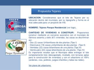 Propuesta Tejares