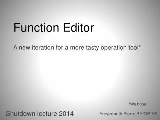 Function Editor