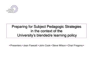 Preparing for Subject Pedagogic Strategies in the context of the