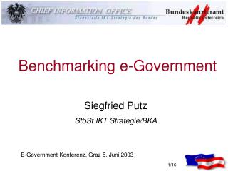 Benchmarking e-Government