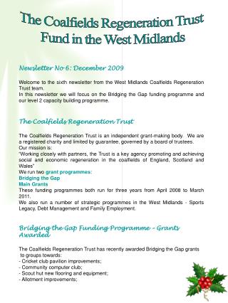 The Coalfields Regeneration Trust Fund in the West Midlands