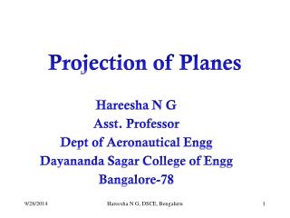 Hareesha N G Asst. Professor Dept of Aeronautical Engg Dayananda Sagar College of Engg