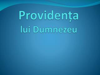 Providența lui Dumnezeu