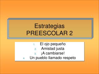 Estrategias PREESCOLAR 2