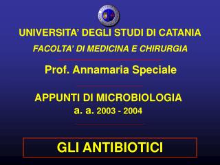 APPUNTI DI MICROBIOLOGIA a. a. 2003 - 2004