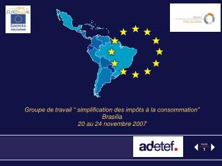 Groupe de travail “ simplification des impôts à la consommation” Brasilia 20 au 24 novembre 2007