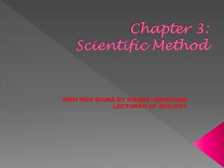 Chapter 3: Scientific Method