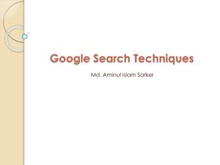 Google Search Techniques