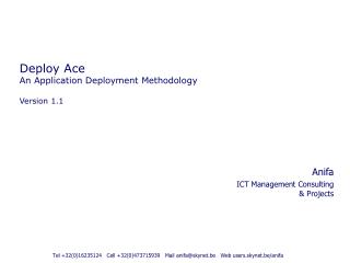 Deploy Ace An Application Deployment Methodology Version 1.1