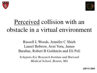 Perceived collision with an obstacle in a virtual environment